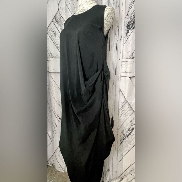 VIADELLEROSE Asymmetrical Sleeveless Dress Black M - Picture 2 of 8